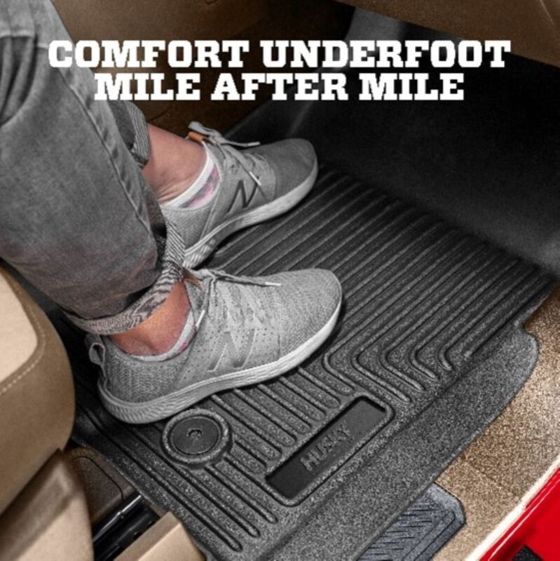 Dodge Ram 1500 Floor Mats - Front + Rear - Husky Liners - Weatherbeater - Black - `19-`27
